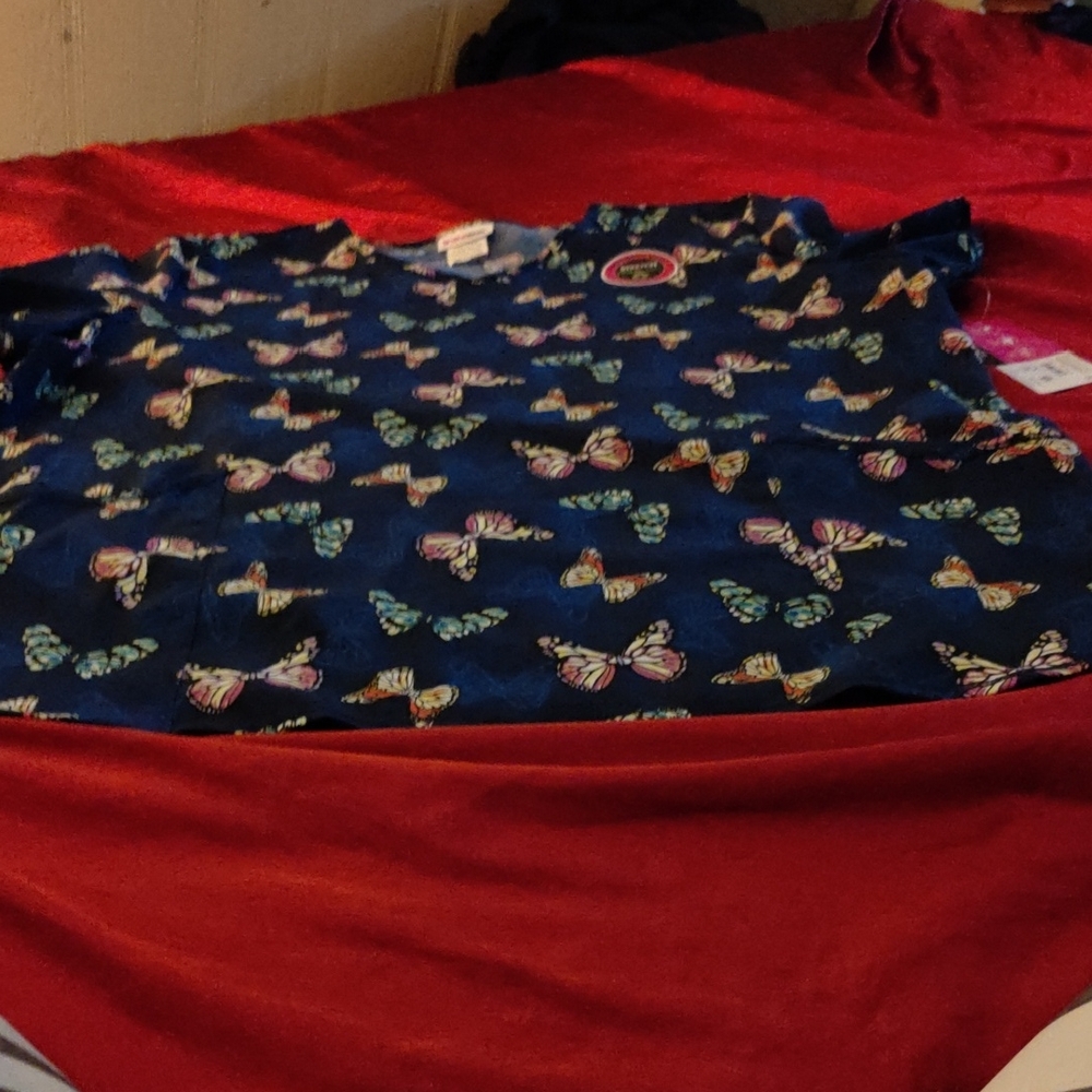 NWT Blue Butterfly Print Top